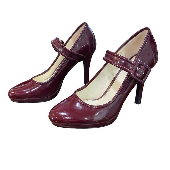 Calvin Klein Merlot Patent Leather Jocey Heels Sz 6M - Picture 7 of 12
